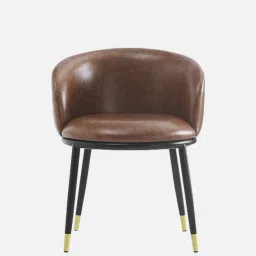 casacraft from pepperfry Onke Leatherette Dining Chair In Tan Colour image 4