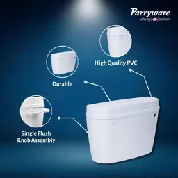 parryware Uno Tip Top Polypropylene Cistern set of 1 pic 287 Side Handle Flush Tank image 3
