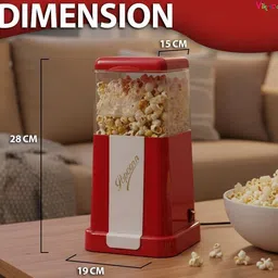 vikrida Jumbo Size 2025 Hot-Air Electric Popcorn Maker 8 Cups Oil-Free Snack Maker 2 L Popcorn Maker image 2