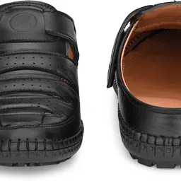 men's avenue Men's Black Half Back open Slip On Formal For Men (Black) Casuals For Men Loafers For Men image 5