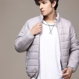 roadster Men Solid Padded Jacket image 1