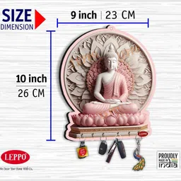leppo Buddha Key holder for living room wall decor Key stand key hanger Home décor Wood Key Holder image 4