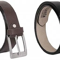ajanta supreme Men Party, Evening, Casual, Formal Brown, Black Genuine Leather Belt-picture-20