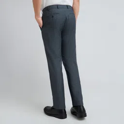 raymond Men Slim Fit Blue Polyester Trousers image 4