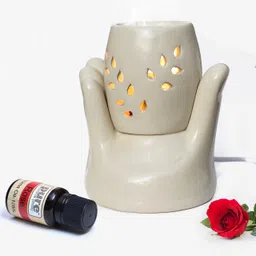 Pure Source (India) Ceramic Hand Shape Electric Diffuser Light Lamp (5.5 Inch) (10ml Rose) Home, Office, Living Room, Gifting Purpose Diffuser-picture-36