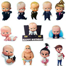 flick in Boss Baby Birthday Decorations Bossbaby Banner Cutouts Props & Cake Topper Set image 5