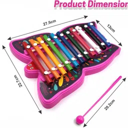 aditi toys Musical Butterfly Xylophone with 11 Metal Nodes image 3