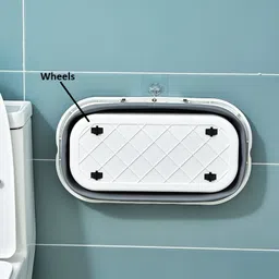 revatakg 16L Foldable Silicone Bucket With Wheels for Mop Cleaning, Camping Travel, Car Plastic, Silicone 0 Pockets image 5