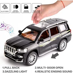 arniyavala 1:24 Land Cruiser Diecast Metal toy Car For Kids Pull Back Openable Doors image 2
