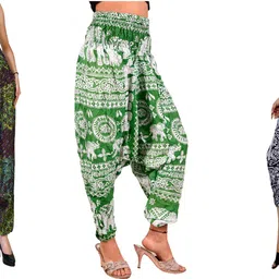 fusfus Printed Rayon, Cotton Women Harem Pants-picture-39