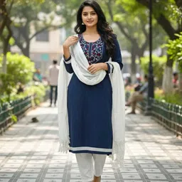 golamdaz collectio Women Fashion Khadi Cotton Striped Kurta, Trouser/Pant & Dupatta Set-picture-15