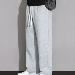 wevok wear Men Straight Fit Grey Cotton Blend Trousers image 1