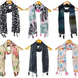 stolevilla Printed Chiffon Women Multicolor Scarf, Stole, Fancy Scarf-picture-43