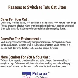 petcrux Tofu Cat Litter Natural Cat Litter Flushable Cat Litter Clumping Plant Cat Litter Ultra Odour Control Cat Litter Dust Free Low Tracking Cat Litter 6 L - 2.5 Kg (Green Tea -) Pet Litter Tray Refill image 3