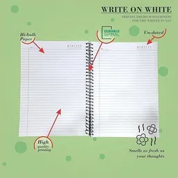 write on white PREMIUM COLLECTION 5 SUBJECT SPIRAL A4 Notebook RULLED 400 Pages image 3