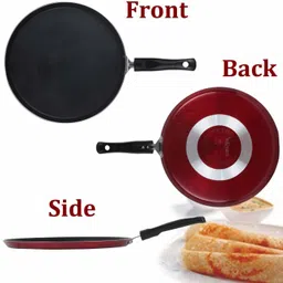 sahas Non Stick Red Dosa Tawa 3mm Thickness Regular Gas Stove Compatible(Size No.275) Tawa 28 cm diameter image 2