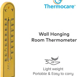 Thermocare thermometer for room temperature mercury Wall mounting analog WOODEN BODY Room temperature for Wall Mounting Wood thermometer for room temperature Thermometer image 2