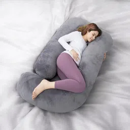 thukran Polyester Fibre Solid Pregnancy Pillow Pack of 1 image 1