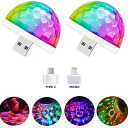 mobizac Mini Disco Light Dj for Room Home Decor Party Cars Multicolor Disco Bulb Light Single Disco Ball-picture-29