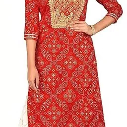 goricollation Women Cotton Blend Kurta Pant Set-picture-23