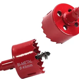 uptodateprouducts 1 PCS 45mm Speed Bi-Metal Hole Saw, Cornhole Board Drill Bit with Positive Rake Teeth for Soft Metal, Drywall, Plastic, Wood, Fiberboard (45mm) image 4