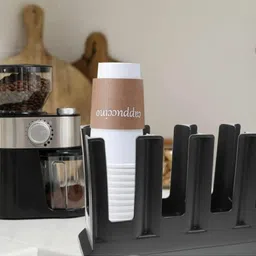 habib ABS Fibre Based 4 Grid Straight Cup Glass Holder Plastic Glass Holder image 2