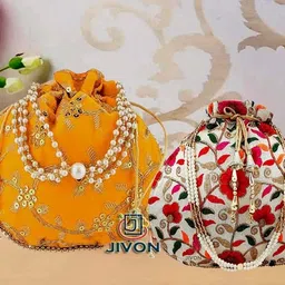 jivon Women Multicolor, Yellow Potli-picture-32