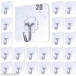 theasmmart Transparent Heavy-Duty Adhesive Wall Hook (10PCS Set) Hook Rail 10 image 1