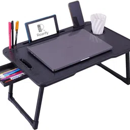 roarify Premium Wooden Portable Study Table & Laptop Desk for Kids & Adults (Black) Engineered Wood Study Table image 3