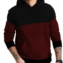 jugular Men Full Sleeve Color Block Hooded Sweatshirt image 1