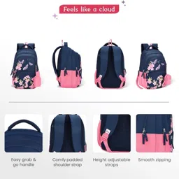 ritzy Large 40 L Laptop Backpack 40 L GIRLS AND WOMEN Backpack FOR SCHOOL COLLEGE TRAVEL BACKPACK (NAVY BLUE) image 2
