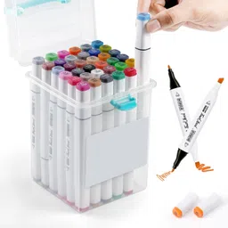 36 Pcs Alcohol Based Dual Head Broad and Fine Tip Marker Drawing Pen with Box-image-82