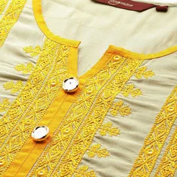 sangria Women Embroidered Viscose Rayon Straight Kurta image 4