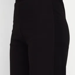next one Women Loose Fit Black Lycra Blend Trousers image 4