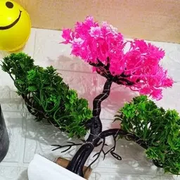 goswami enterprises LED Artificial Pink And Green Tree for Home and Decor | Potted Fake Plants Bonsai Artificial Plant with Pot image 4
