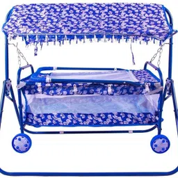 steeloart Baby Cradle Cot Cum Stroller Pink C_Blue image 2