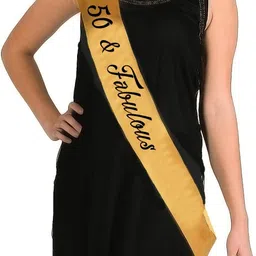 hubops 50 & Fabulous sash for Birthday Party Decoration ( Gold )-picture-14