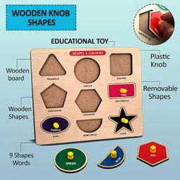 plus shine Learning Sorter Stacking Blocks Activity Board Shapes&Colors Sorting Puzzle Toys image 2