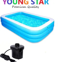 ecom bharat PREMIUM 10 Fts LENGTH AND 6 Fts WIDTH RECTANGULAR WATER SWIMMING POOL Inflatable Swimming Pool, Inflatable Toy Pump image 1