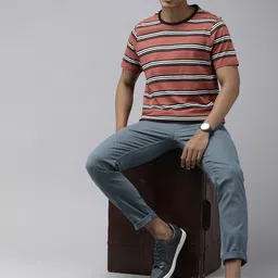 roadster Men Regular Fit Blue Pure Cotton Trousers image 4