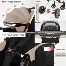staranddaisy Baby Strollers/Pram for 0-3 Y Girl & Boy with Foldable Design, Food Tray, Ultra Stroller image 3
