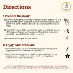 twisty the boba station "Bubble Tea Kit – Hazelnut Coffee Popping Pearls, Powder, Straws, 3 Servings" Assorted Gift Box image 5