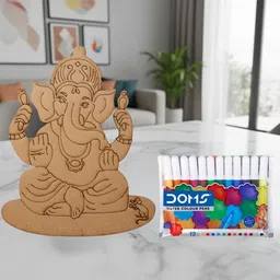 erhindia Lord Ganesh DIY Wall Art MDF Cutout Boards Craft Painting Kit for Home Decor-picture-23
