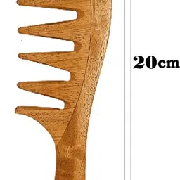 rufiys Pure Neem Wooden Wide Tooth Comb | Hair Growth Anti Dandruff | Detangling Comb image 2