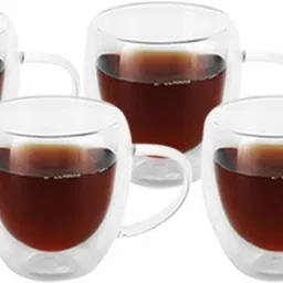 the bean co Pack of 4 Borosilicate Glass Double Wall Cup-Set of 4-picture-48