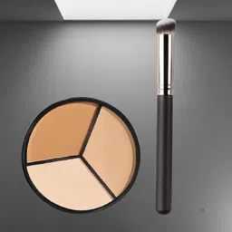 bella queen 3in1 pro Concealer Palette - Corrector Full Coverage With 1 Pieces Brush C1 Concealer-picture-11