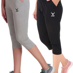 seaprint Sporty Women’s Capri Leggings Perfect for Workouts & Outdoor Fun Women Grey, Black Capri-picture-15