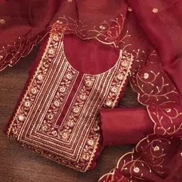 jakhitara Unstitched Organza Salwar Suit Material Embroidered-picture-20