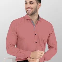 vtexx Men Regular Fit Solid Spread Collar Formal Shirt image 1