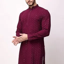 metro traders Men Cotton Blend Kurta Pyjama Set-picture-10